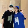 Men Short Sleeve T-Shirts Letter Graphic Print Half Sleeve Tshirts Pullover T-shirt Casual Tee Man Korean Casual Round Neck Retro Tops For