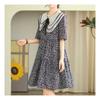 Navava Women Lovely Flower Collar Short Sleeve Dress No733
