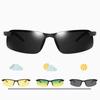 New Half Frame Rectangle Sunglasses  Men'S Photochromism Square Sun Glasses Men Driving Fishing Eyewear Uv400