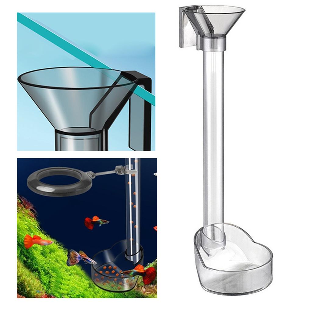 Fish Shrimp Feeder Tube Acrylic Directional Feeding Wall Hanging Aquarium Feeding Tube for Aquarium