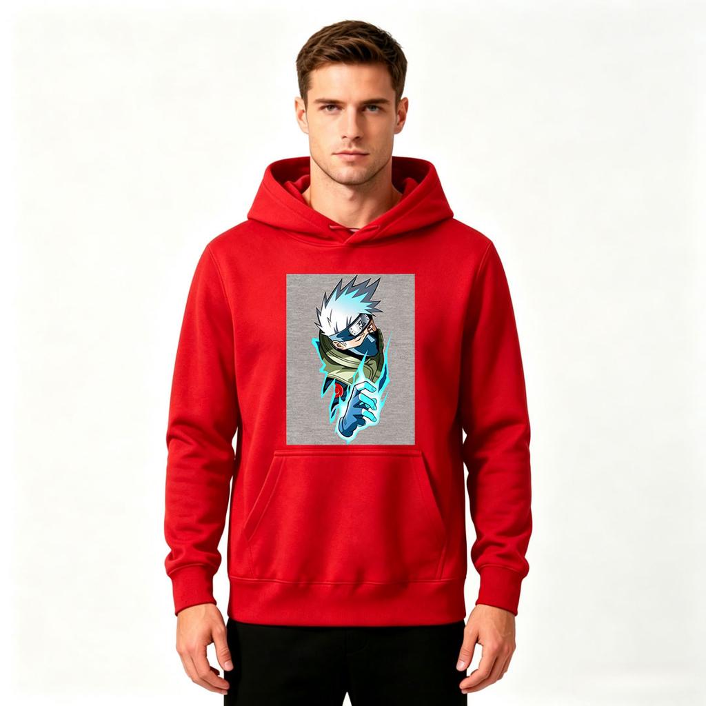 Men's Hoodie Cool Anime Character Print Casual Long Sleeve Pullover Sweatshirt For Daily Wear