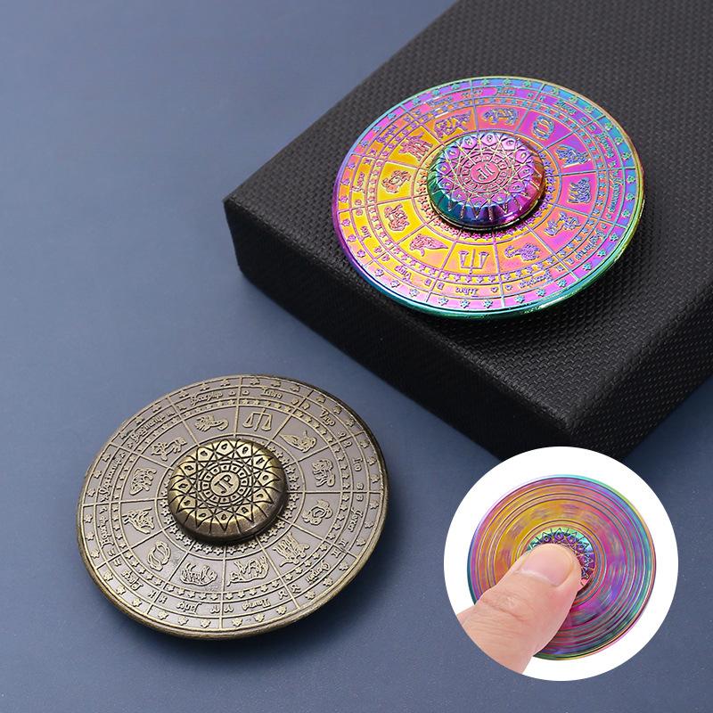 12 Constellation Compass Gyroscope Fidget Spinner EDC Metal Rotating Gyroscope Stress Relieving Toy Gyroscope for Children