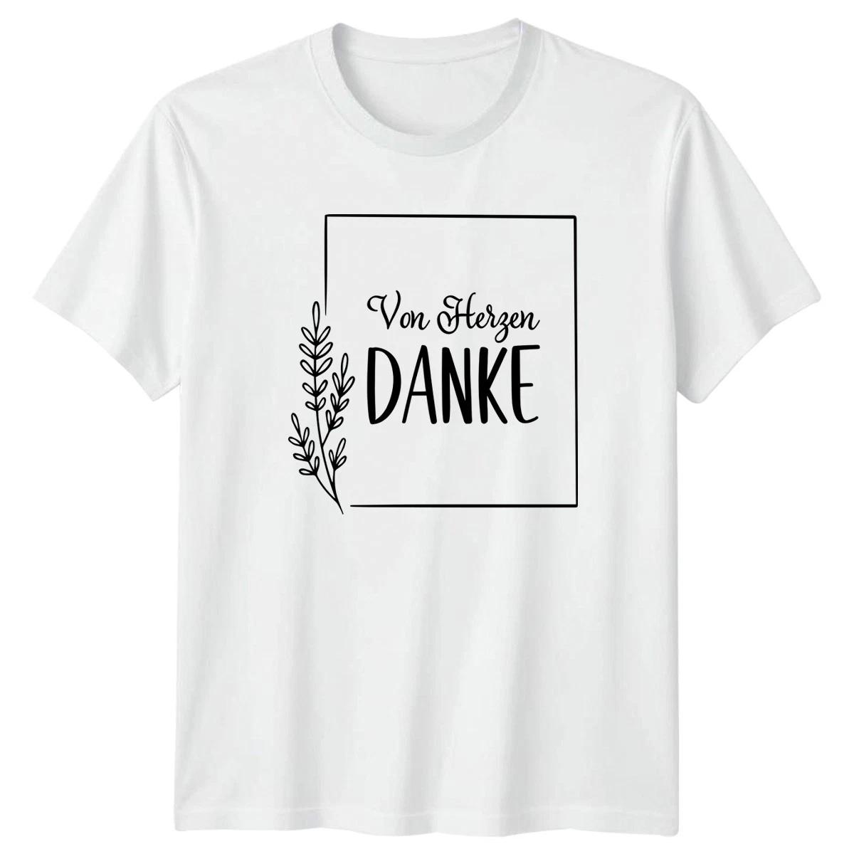 Von Herzen Danke Womens T-Shirt German Botanical Appreciation Gift For Her XXXL