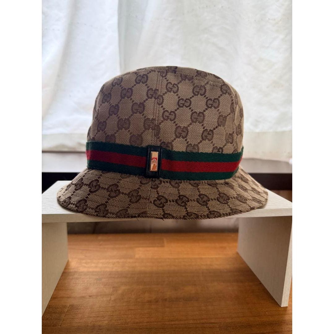 Used GUCCI GG canvas sherry line hat size M