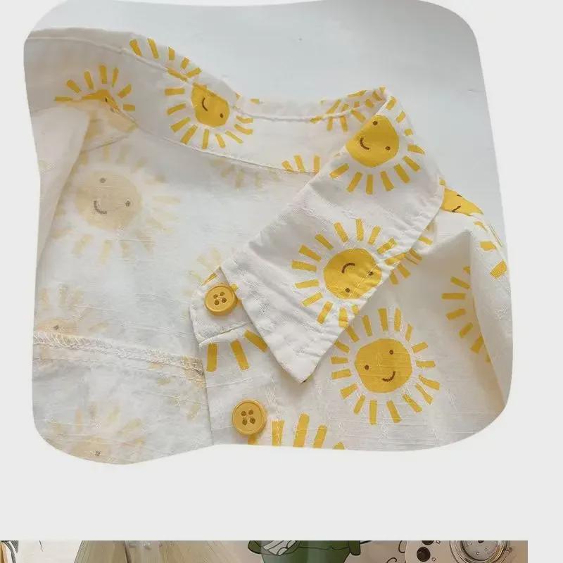 Dětské letní květinové košile – trendy plážový styl s krátkým rukávem pro chlapce