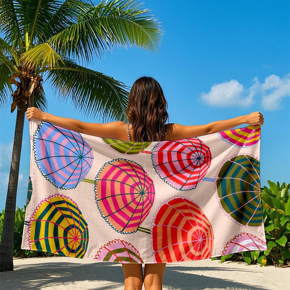 Colorful Beach Umbrellas Quick Drying Bath Towel Microfiber beach towel - light weight swimming camping yoga beach out