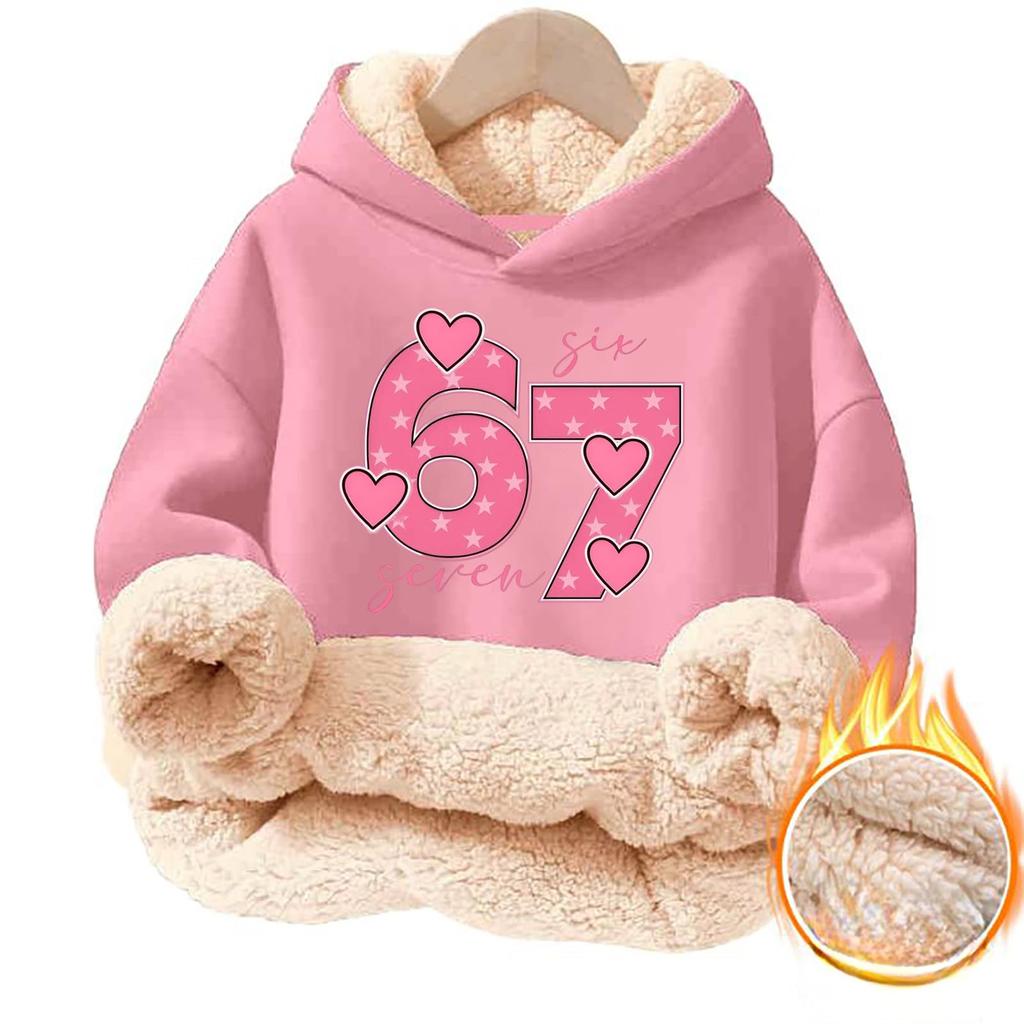 Children's Fashionable Printing Casual Fleece Hooded Loose Fit Hoodie Without Pockets
