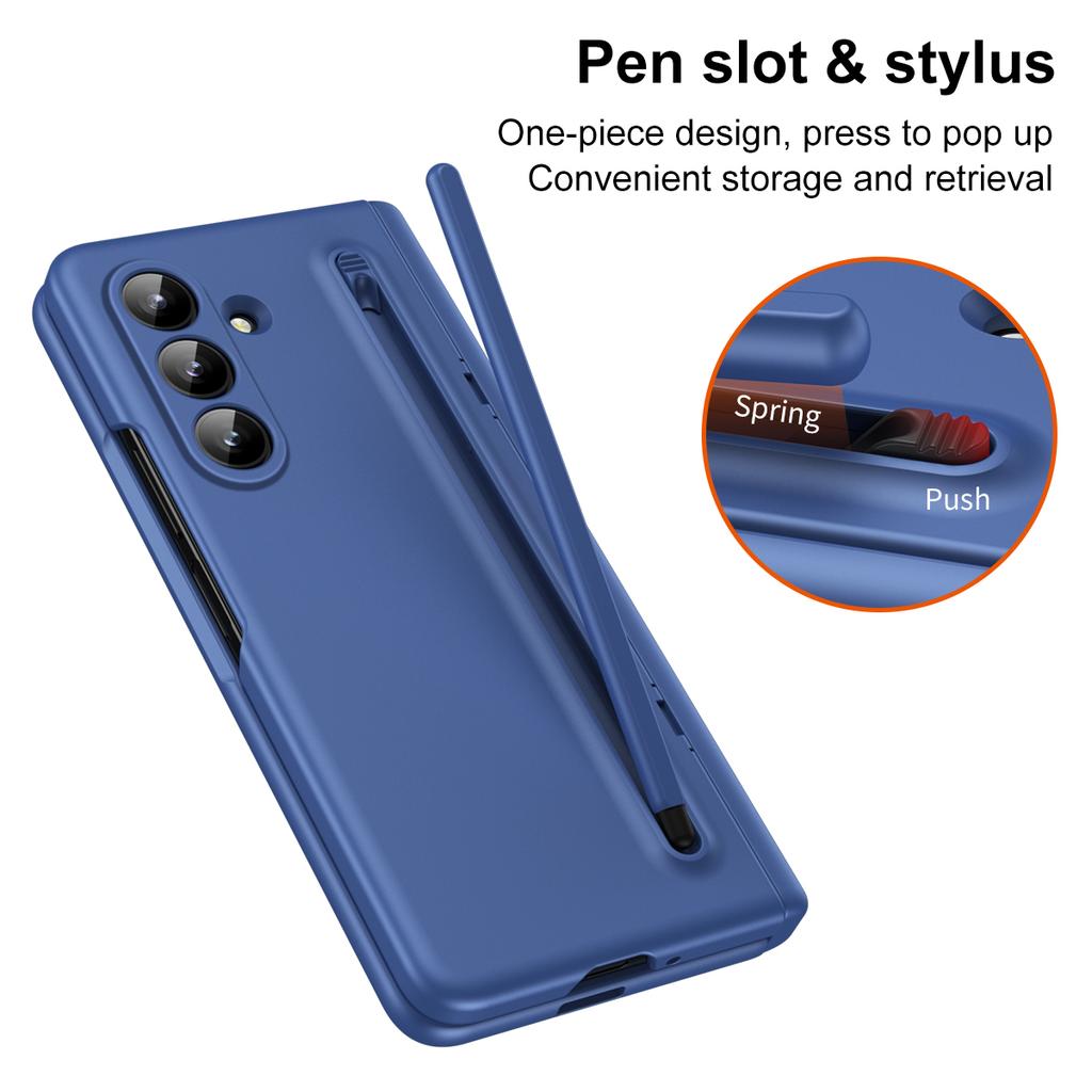For Z Fold 7/6/5/4/3 Phone Case TPU+PC Material Shockproof Pen Slot Strip Stand Holder Screen Protector