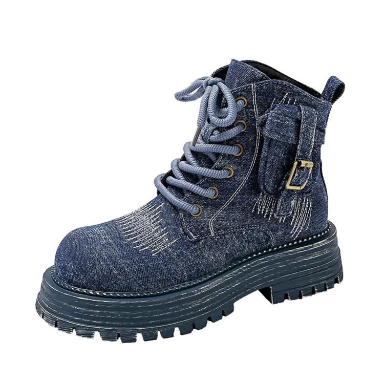 

Мода 2024 года, новые женские туфли на плоской подошве, ботинки на платформе для снега, ковбойские женские кроссовки, зимние дизайнерские спортивные ботинки для ходьбы и мотоцикла 35 джинсовый синий