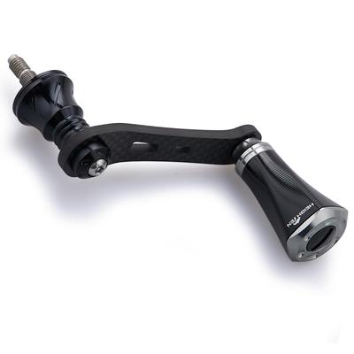 HEIGHTEN 42mm Rollenkurbel mit 20mm Knauf Shimano Daiwa Spinnrolle Universal [Light Game Stream Fishing] Tornado Serie (Schwarz & Rotguss) (696)