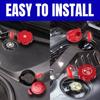 4Pcs Engine Oil Cap Brake Fluid Cap Wiper Washer Cap Radiator Cap Cover Trim Set, Aluminium Alloy Engine Oil Cap Cover Decorative Set Accessories for