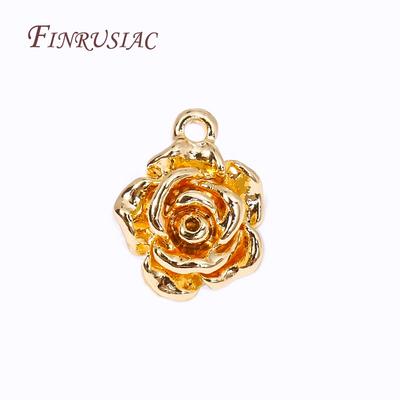 Fashion 18K Gold Plated Brass Metal Flower Charms Pendants High Quality Jewelry Making DIY Necklace Earrings Accessories