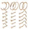 21-Piece Stainless Steel Nose & Lip Piercing Jewelry Set
