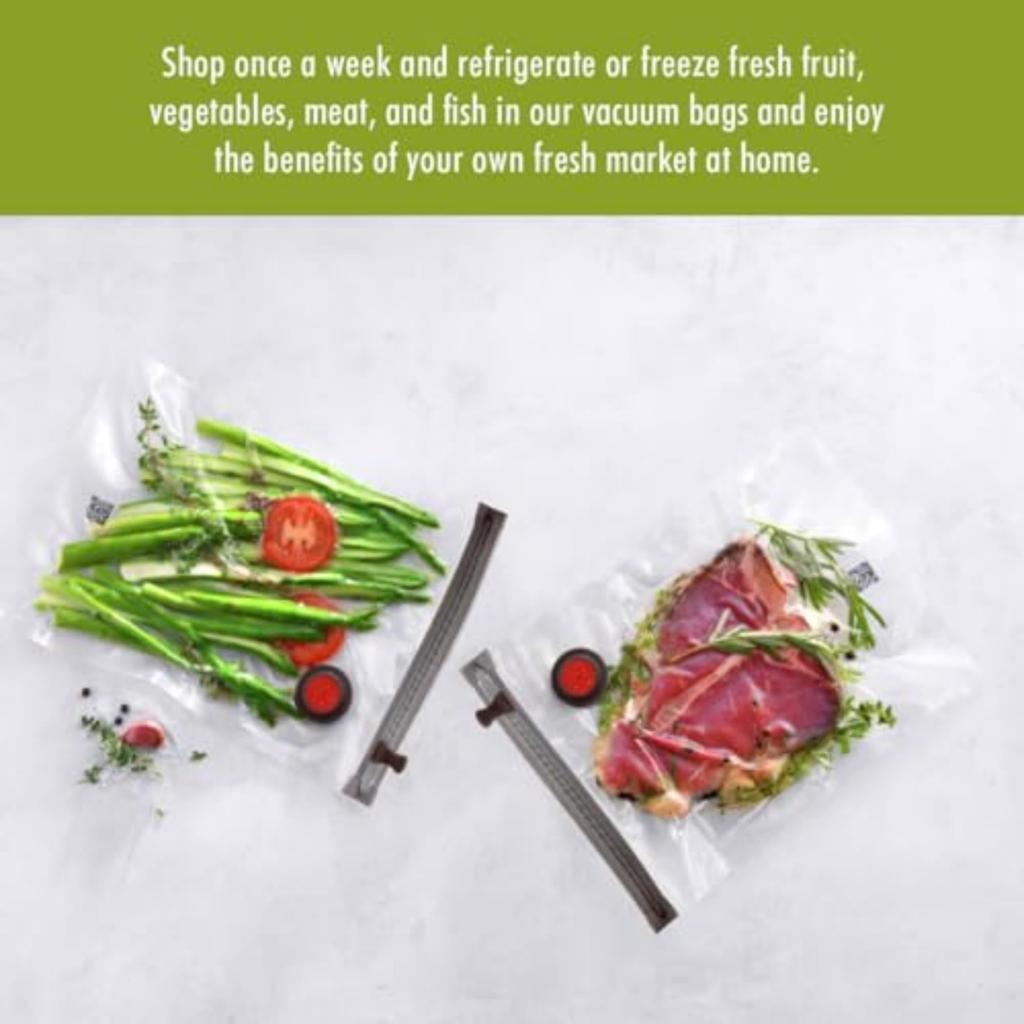 ZWILLING Fresh Save Set Vacuum Sealer Bags for Food 10 Piece Gallon Reusable Sous Vide Bags Reusable Food Storage Bags for Meal Prep Reusable Snack