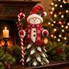 Christmas Witch Collectibles Santa Claus/Snowman/Witch Figurine with Tree Skirt Design, Table Centerpiece Decorative Figurines for Mantel Christmas,