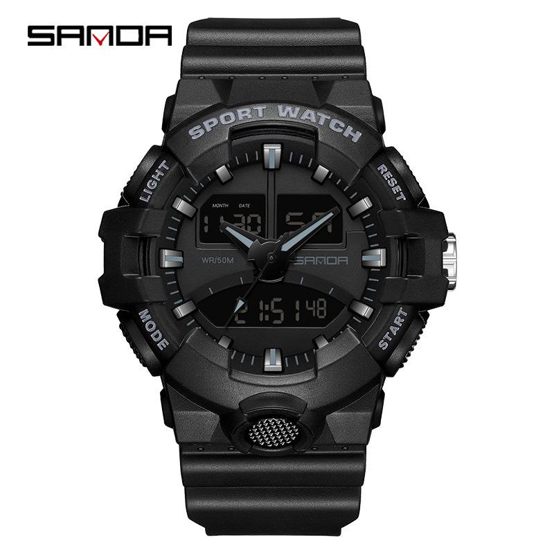 Sanda Luminous Unisex Multifunctional Casual Electronic Watch