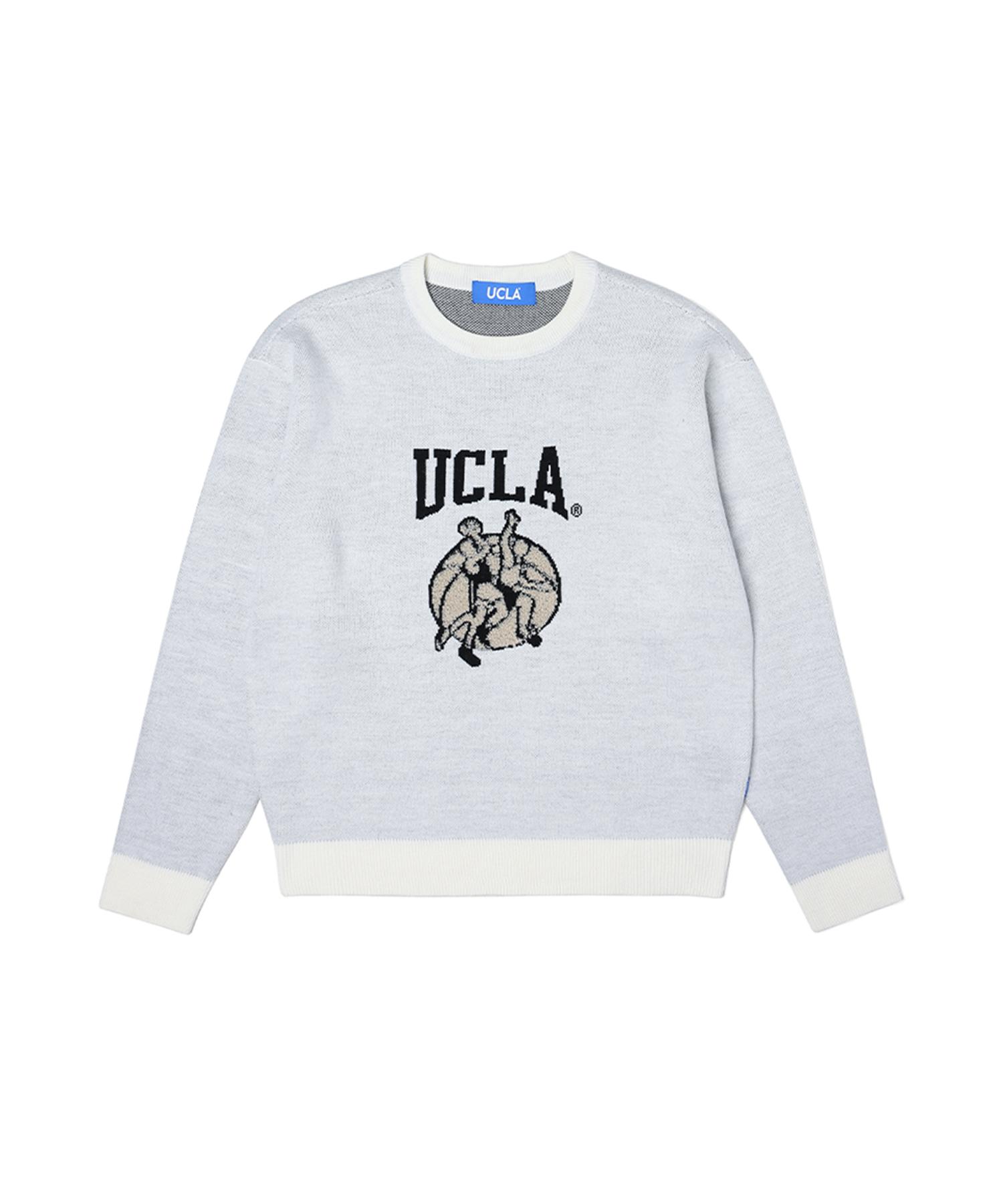 Ucla Men S Basketball Boucle Jacquard Crew Neck Knit [Ivory](Uzalk01_22) Ivory(22)/Lll