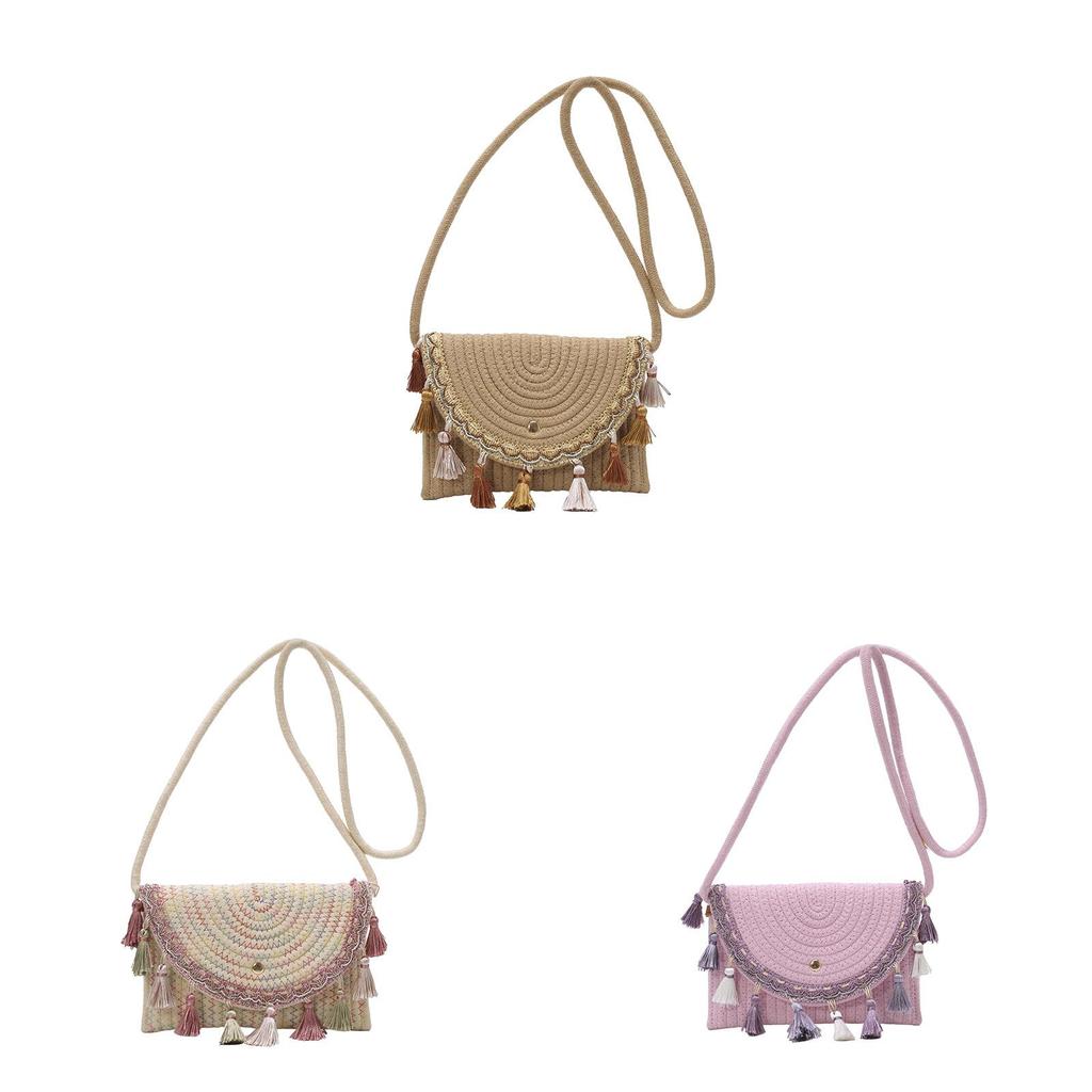 Woven Trendy Crossbody Bag For Women Soft Polyester Material Small Daily Accessory
