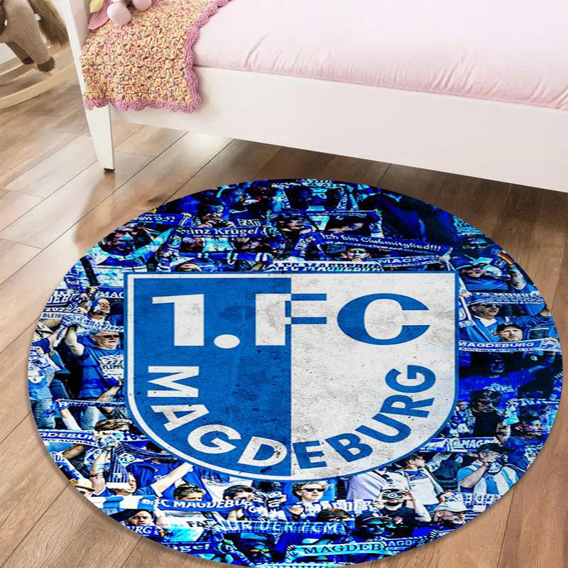 

Круглый ковер FC Magdeburg, Ковер для гостиной, спальни, дивана, игровой комнаты, Декор, Нескользящий коврик для пола56 80cmx80cm