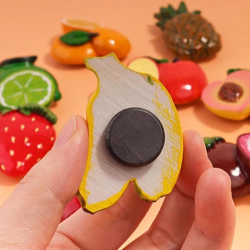 3D Fruit Refrigerator Magnet: Cute Resin Home Decor Accessory