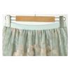 Sommer Damen Eleganter Midirock aus Mesh mit Stickerei und Blumenmuster und hoher Taille
