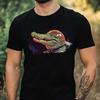 Unisexs Crocodile Astronaut Print Cotton TShirt Size XS To XL
