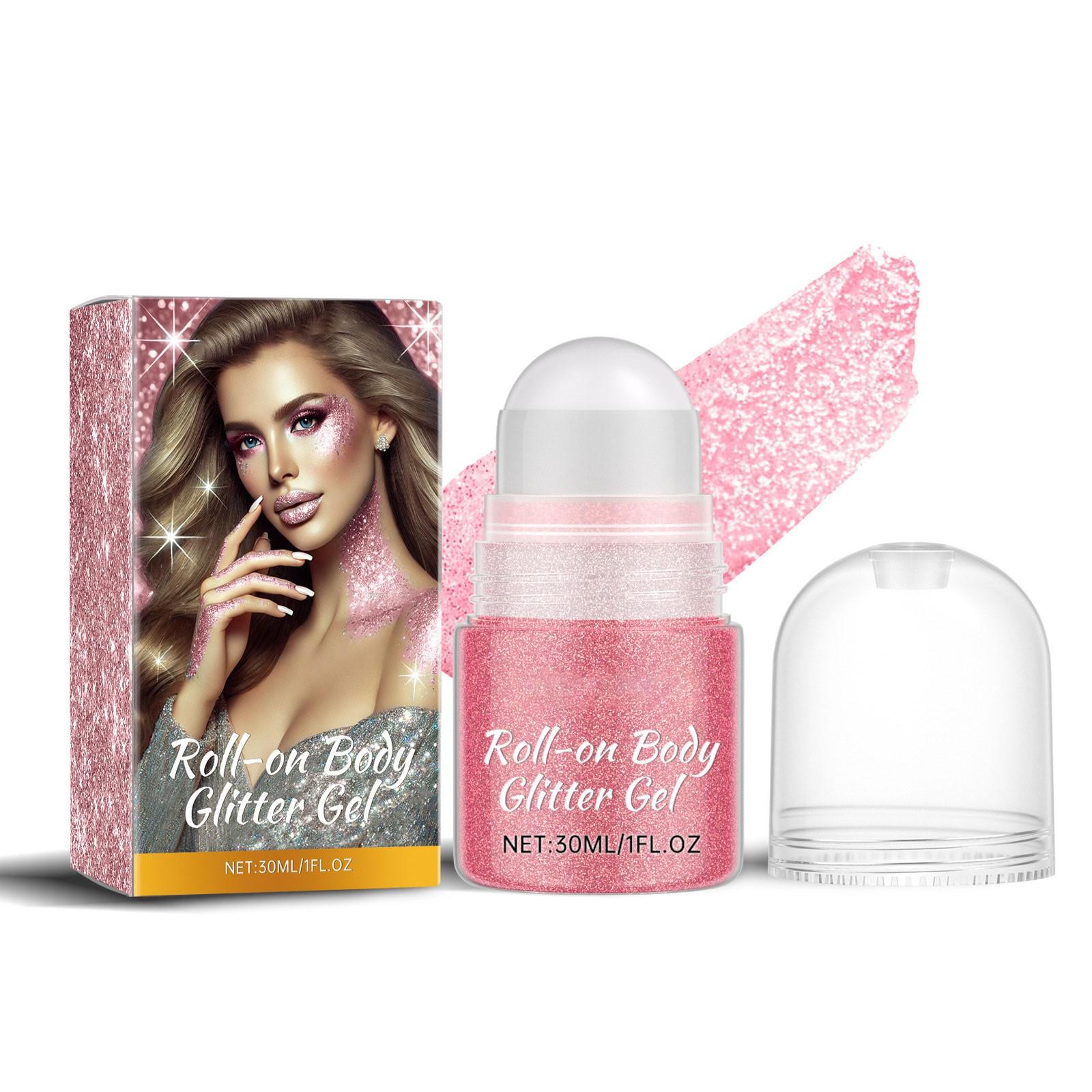 

Кольорові Високоглянцеві Роликові Гелеві Рідкі Тіні для Повік Гель-Блискітки для Тіла Для Тіла Обличчя Волосся та Губ. Гель-Блискітки, що змінюють колір під світлом 30 мл One Size рожевий