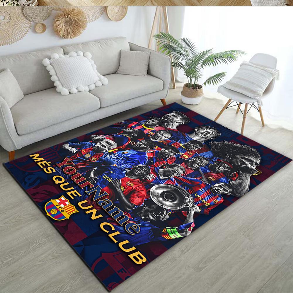 Fc Barcelona Customizable Name Area Rug Design for Bedrooms Hallway Foyer Living Rooms Anti-slip Rug Anime Office Decor