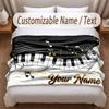 Music General Theme Soft Blanket Personalized Custom Name Text Print Warm Blanket Home Sofa Bedroom Decor
