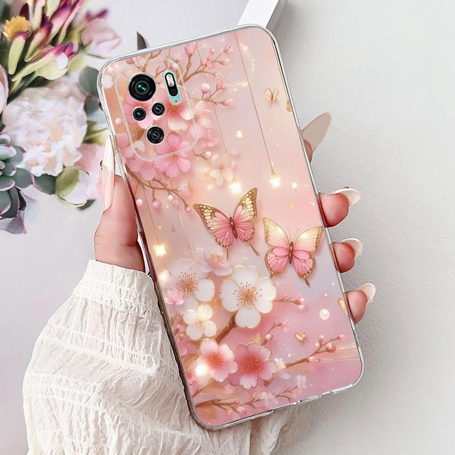 For Xiaomi Redmi Note 10 4G Case Note 10S Cute Cat Luxury Painted Cover Soft Silicone Phone Case For Redmi Note 10 Pro Max Shell