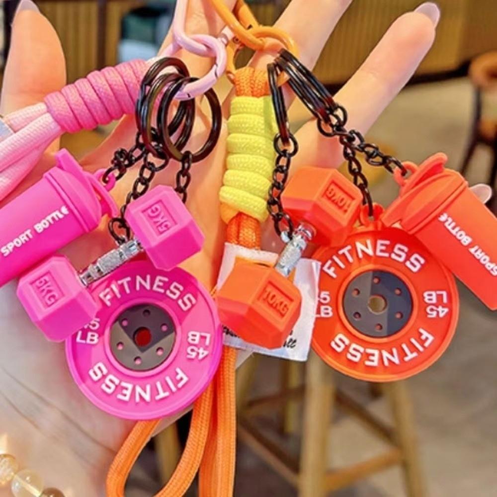 Simulation Style Dopamine Plates Keychain with Buckle Bag Charm New Fitness Series Pendant