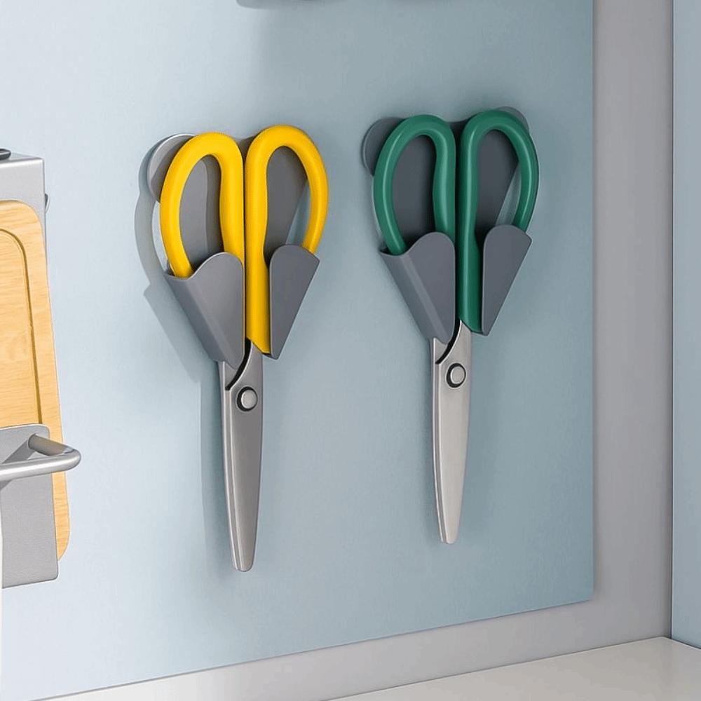3pcs Punch-Free Scissor Holder Self-adhesive Scissor Display Shelf  Home Organization