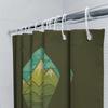 Mountain Forest Shower Curtain Nature Landscape Backdrop Waterproof Bathroom Decor Vintage Teal Blue Scenic Wall Hanging