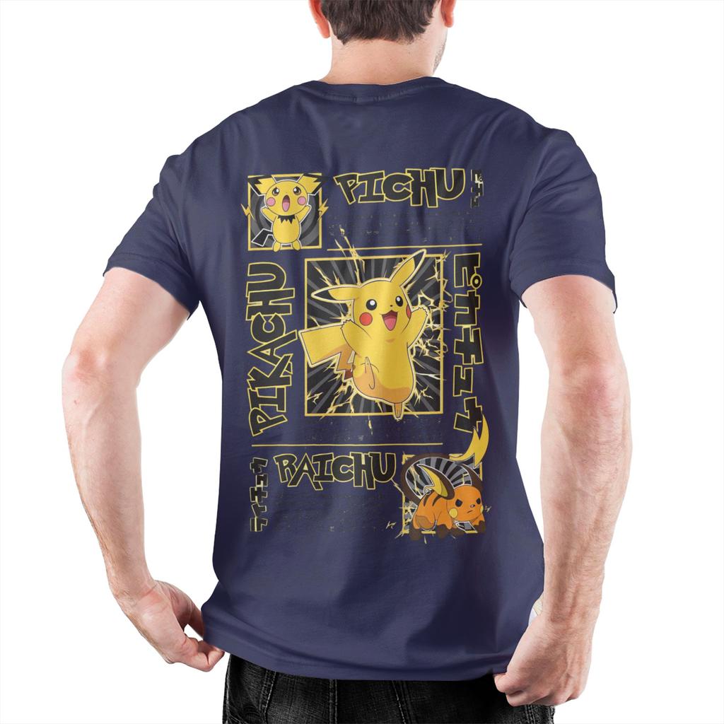 Retro Raichu T Shirt Men's Crewneck Short Sleeve Tops Shirts Summer Tops