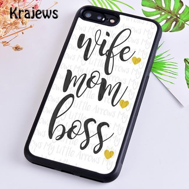 Krajews Super Wife Boss Mom Phone Case Cover For iPhone 17 Air 16 15 14 Plus 11 12 13 Pro Max Coque Fundas