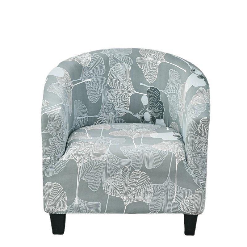 Elastic Full Package Semi-circular Bathtub Small Single Person Sofa Cover, Internet Cafe Coffee Shop Wine Room Print Cover