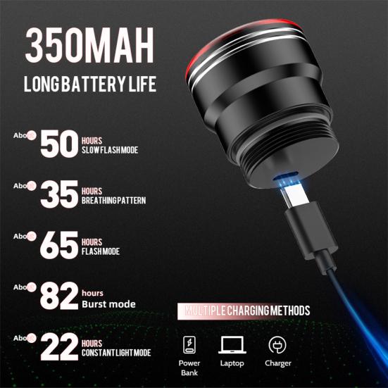 Bicycle Taillight Super Bright Waterproof Non-glaring Multiple Lighting Modes Rechargeable Aluminum Alloy Smart Automatic Brake Detection Bike Rear