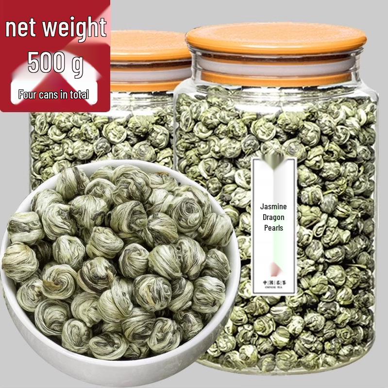 Jasmine Dragon Pearl 500g – Top Grade Fuzhou Green Tea, Perfect for Winter Mornings 50g Jasmine Dragon Pearl (1 bag)