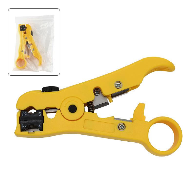 Coaxial & Network Cable Stripper with Peeling Knife and Cutting Pliers