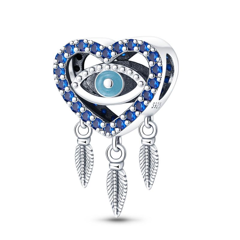 925 Silver Charms Beads Devil's Eye Fatima's Hand Cross Beads Fit Original Bracelet Women DIY Jewelry Gifts