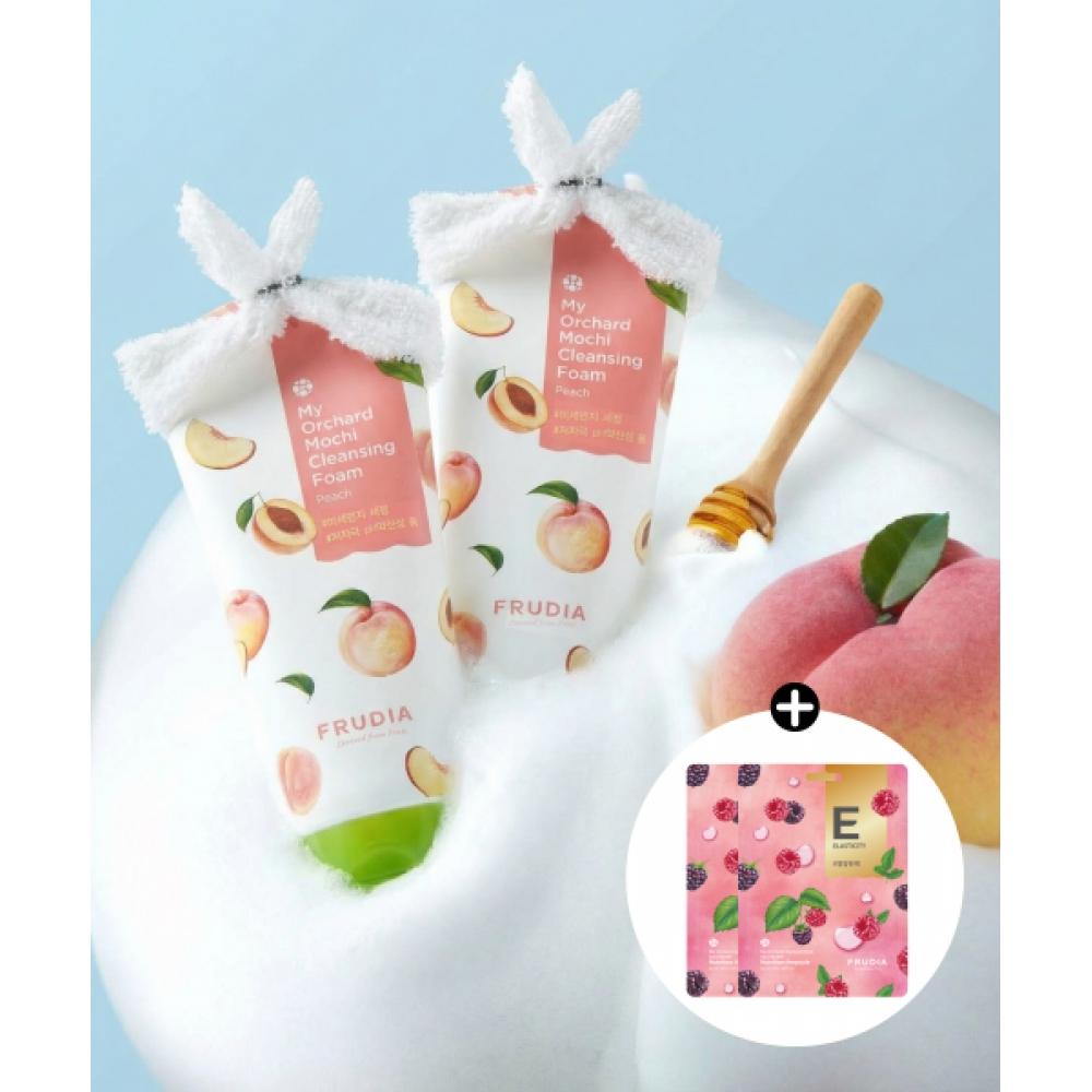 Frudia Ph5.5 Mild My Orchard Mochi Cleansing Foam 120ml X 2ea + 2ea Mask Pack