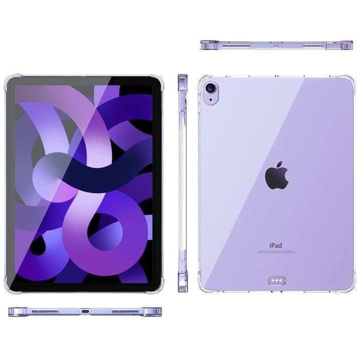 Case for iPad Air 11" M2 2024 - Phonillico - Shockproof - Soft TPU - Transparent - Purple