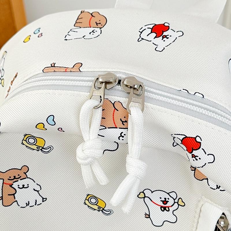 Cartoon Puppy Printed Backpack Junior High School Student Schoolbag Large Capacity Backpack