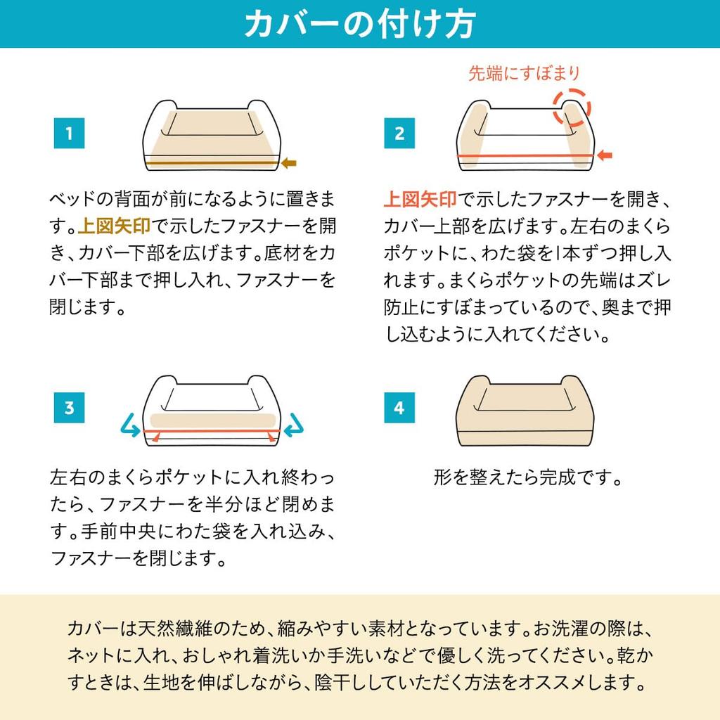 neDOGko 3D Puppy Bed, Urethane Foam, for Dogs, Cats, and Pets, Medium, Cream Ivory, Washable, Standing Support, Durable, Emool