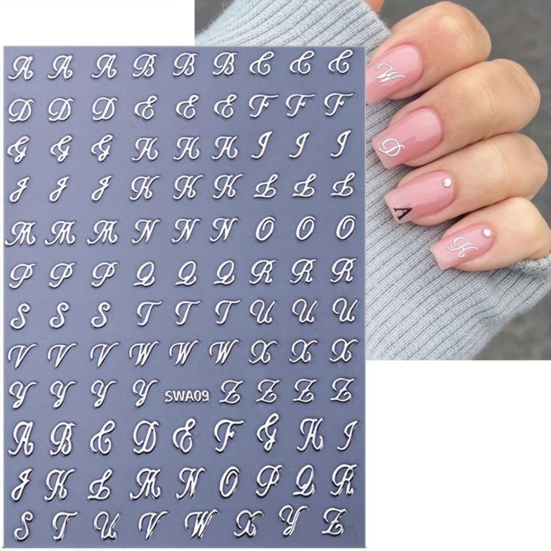 New Love Nail Art Stickers Metal Love Bronzing Rose Gold Faux Mirror Powder Love Nail Stickers