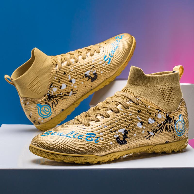 2 new high-top adult football shoes men's artificial turf training game casual sports shoes women