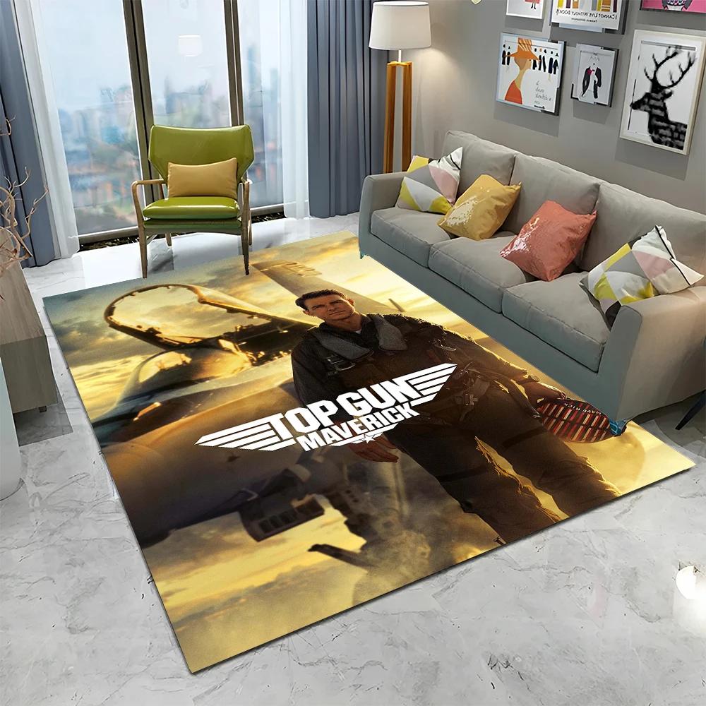Top Gun Classic Movie Sign Tom Cruise Carpet Rug for Home Living Room Bedroom Sofa Doormat Decor,kid Area Rug Non-slip Floor Mat