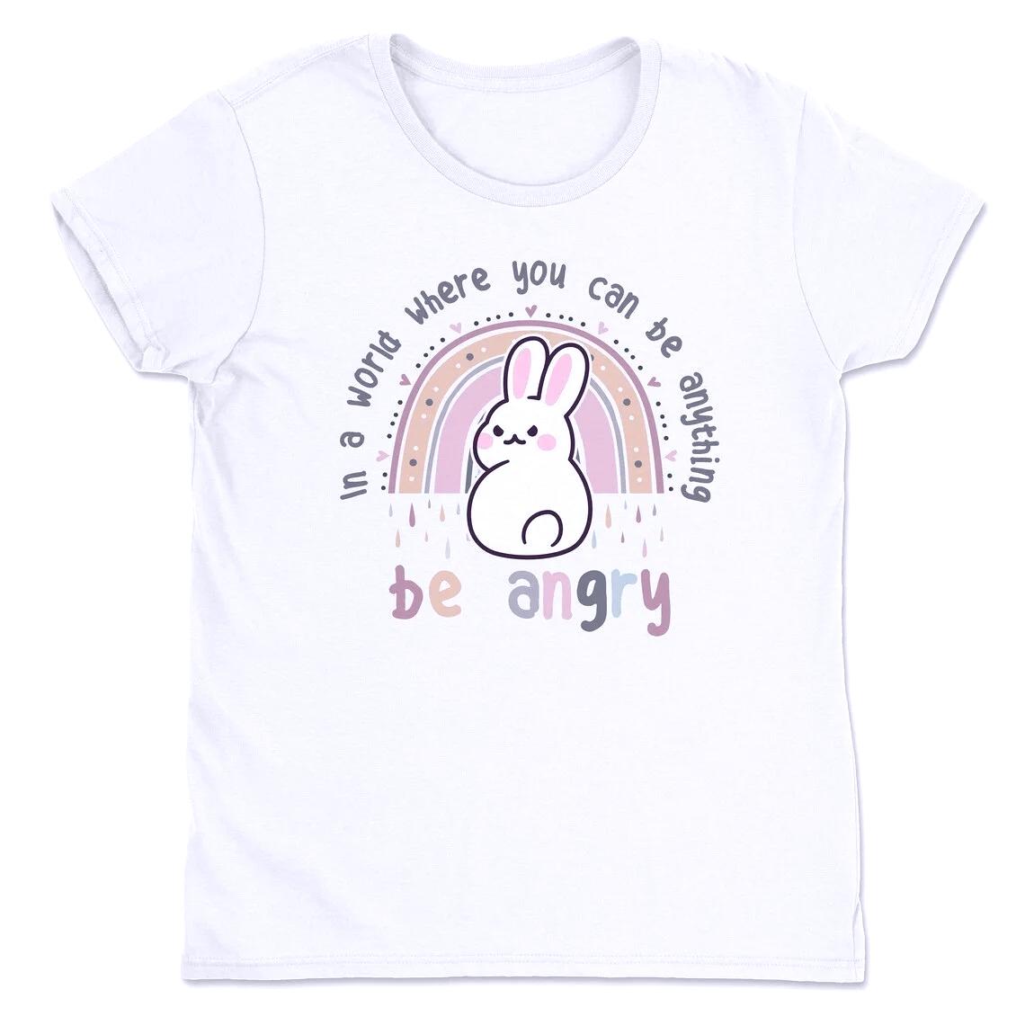 Cute Rabbit Printed Shirt Women Funny Rabbit Lover Gift Cute Bunny Tshirt 2026 New Summer Easter Aesthetics Tee Shirt S