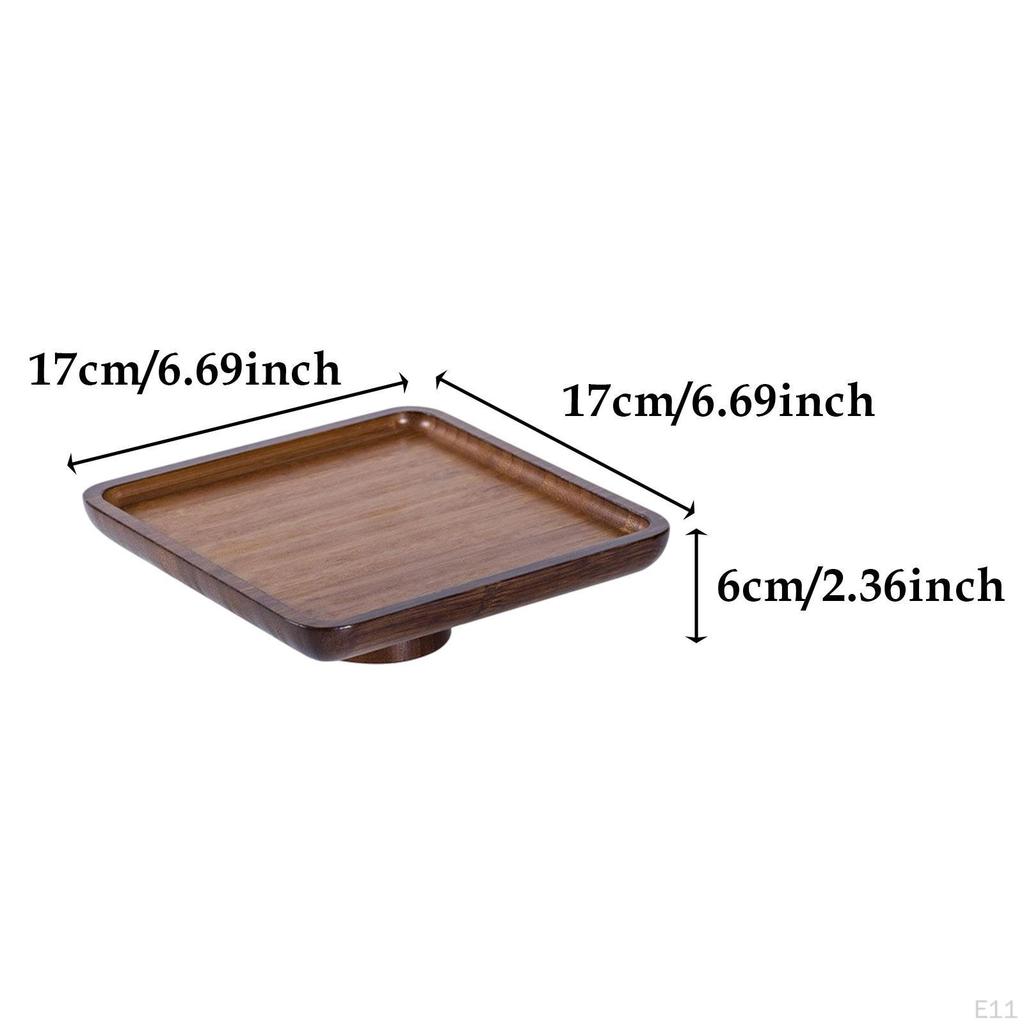 Bamboo Cake Stand Food Storage Tray Multifunctional Veggie Platter with High Base Snack Serving