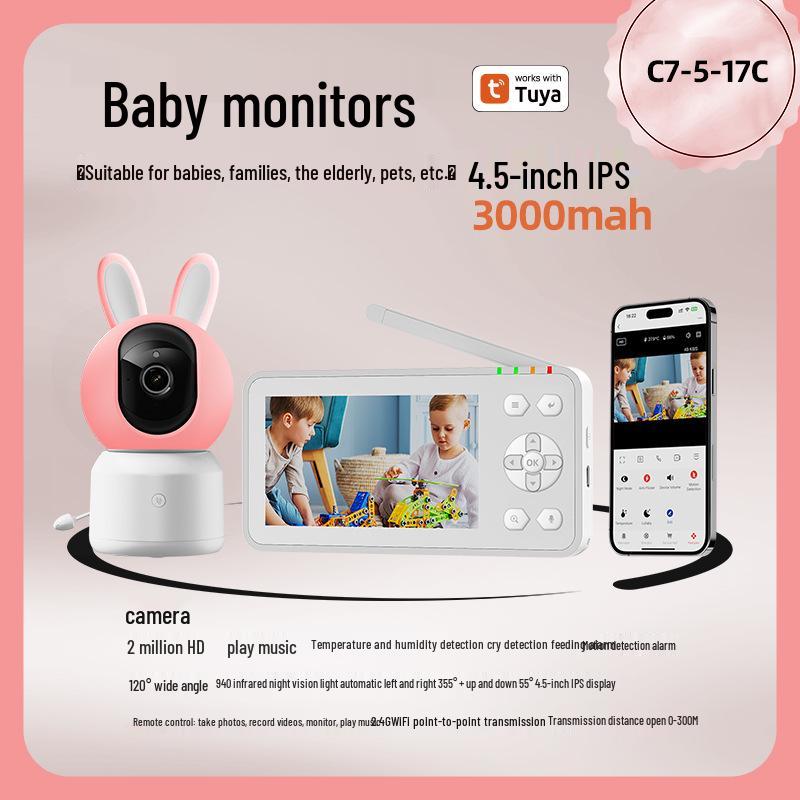4.5" 1080P Baby Monitor with Mobile App & Two-Way Intercom